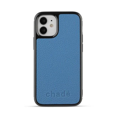 Iphone11 Pebble Leather Backed case in Beach Blue backview